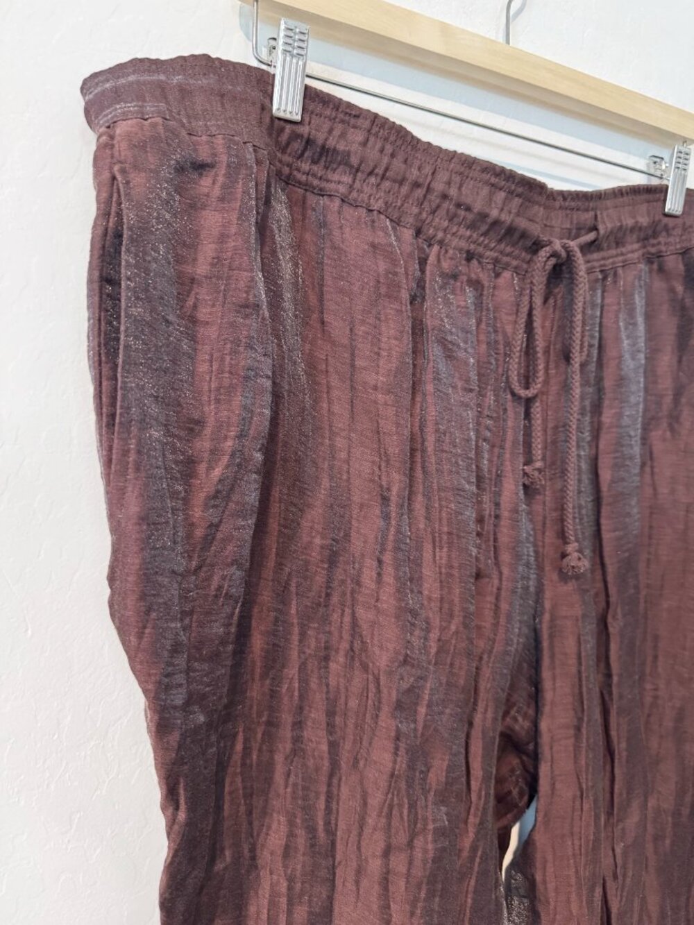 NWT Peter Nygard Linen Blend Crinkle Pull On Wide Leg Pants Plus Size New 2X - Picture 2 of 10